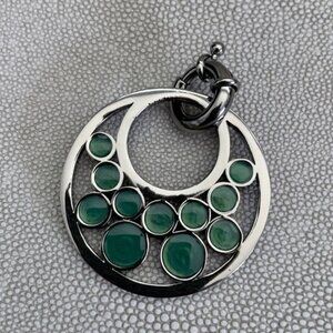 Dyrberg/Kern Idoya large turquoise enamel and silver pendant
